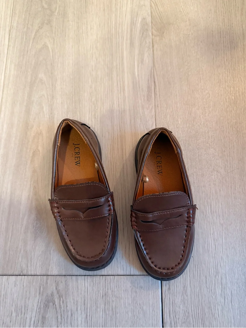 J Crew Boy Dress Shoes Brown Penny Loafers SlipOn NWOT Size 10 toddler